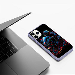 Чехол iPhone 11 Pro матовый Мотоцикл будущего в стиле киберпанк, цвет: 3D-светло-сиреневый — фото 2