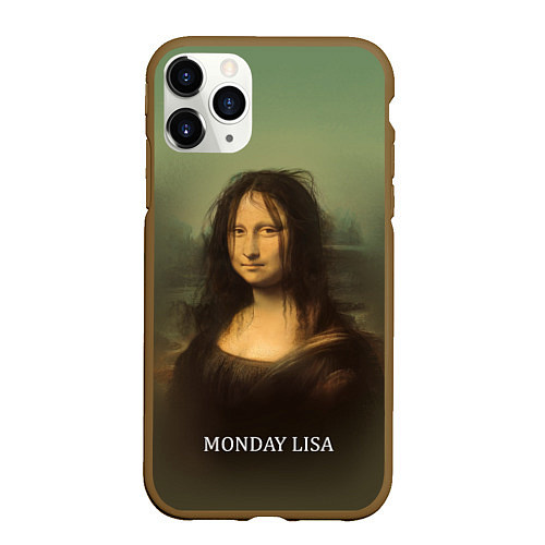 Чехол iPhone 11 Pro матовый Лиза в понедельник - Мона Лиза / 3D-Коричневый – фото 1