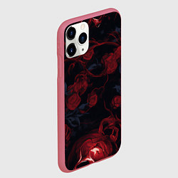 Чехол iPhone 11 Pro матовый Черепа и алые розы, цвет: 3D-малиновый — фото 2