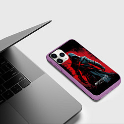 Чехол iPhone 11 Pro матовый Assassins creed выход из темноты, цвет: 3D-фиолетовый — фото 2