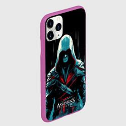 Чехол iPhone 11 Pro матовый Assassins creed ночной образ, цвет: 3D-фиолетовый — фото 2