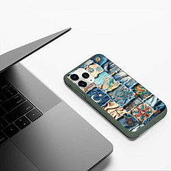 Чехол iPhone 11 Pro матовый Пэчворк из Турции, цвет: 3D-темно-зеленый — фото 2