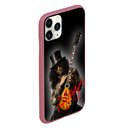 Чехол iPhone 11 Pro матовый Slash музыкант группы Guns N Roses, цвет: 3D-малиновый — фото 2