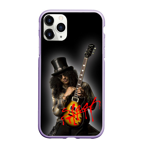 Чехол iPhone 11 Pro матовый Slash музыкант группы Guns N Roses / 3D-Светло-сиреневый – фото 1