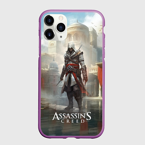 Чехол iPhone 11 Pro матовый Assassins creed game poster / 3D-Фиолетовый – фото 1