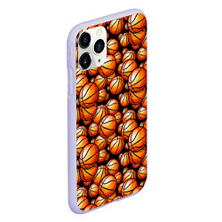 Чехол iPhone 11 Pro матовый Баскетбольные мячики, цвет: 3D-светло-сиреневый — фото 2