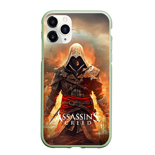 Чехол iPhone 11 Pro матовый Assassins creed старый город / 3D-Салатовый – фото 1