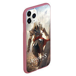 Чехол iPhone 11 Pro матовый Assassins creed старинный город, цвет: 3D-малиновый — фото 2