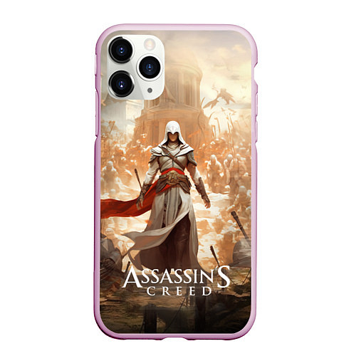 Чехол iPhone 11 Pro матовый Assassins creed старинный город / 3D-Розовый – фото 1