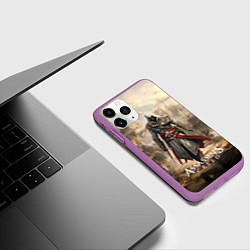 Чехол iPhone 11 Pro матовый Assassins creed старый город, цвет: 3D-фиолетовый — фото 2