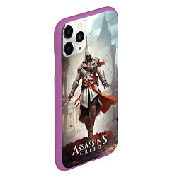 Чехол iPhone 11 Pro матовый Assassins creed старый город, цвет: 3D-фиолетовый — фото 2