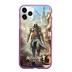 Чехол iPhone 11 Pro матовый Assassins creed старый город, цвет: 3D-фиолетовый