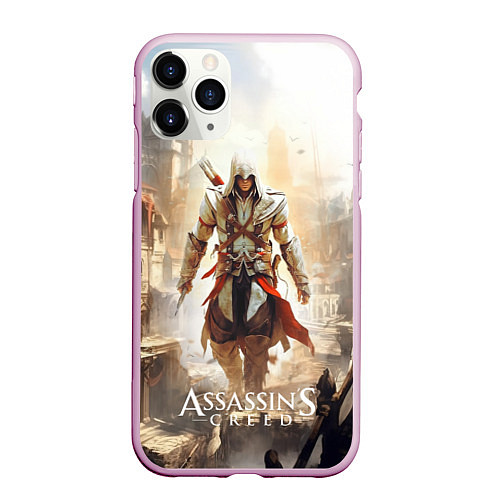 Чехол iPhone 11 Pro матовый Assassins creed старый город / 3D-Розовый – фото 1