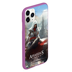 Чехол iPhone 11 Pro матовый Assassins creed poster game, цвет: 3D-фиолетовый — фото 2