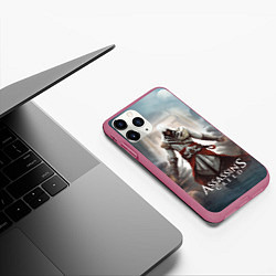 Чехол iPhone 11 Pro матовый Assassins creed poster game, цвет: 3D-малиновый — фото 2