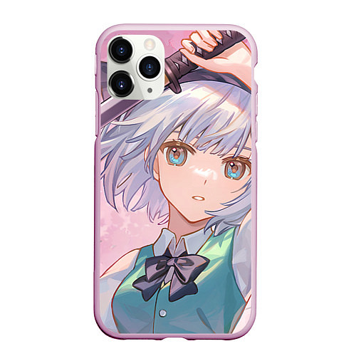 Чехол iPhone 11 Pro матовый Touhou Project Youmu Konpaku мило / 3D-Розовый – фото 1