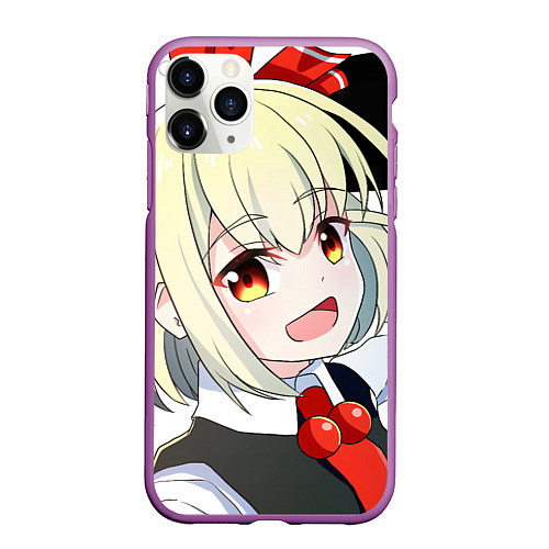 Чехол iPhone 11 Pro матовый Touhou Project Rumia happy / 3D-Фиолетовый – фото 1