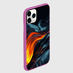 Чехол iPhone 11 Pro матовый Волнистая темная материя, цвет: 3D-фиолетовый — фото 2