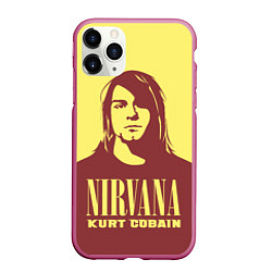Чехол iPhone 11 Pro матовый Kurt Cobain Nirvana, цвет: 3D-малиновый