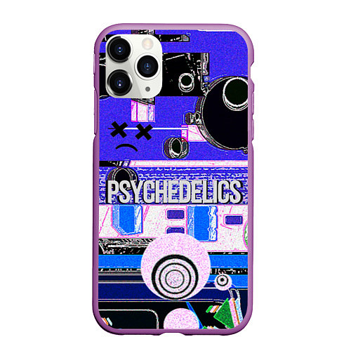 Чехол iPhone 11 Pro матовый Psychedelics / 3D-Фиолетовый – фото 1