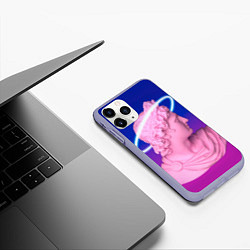 Чехол iPhone 11 Pro матовый Vaporwave neon, цвет: 3D-светло-сиреневый — фото 2