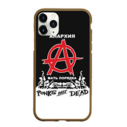 Чехол iPhone 11 Pro матовый Анархия - Punks not dead, цвет: 3D-коричневый