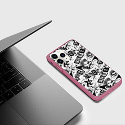 Чехол iPhone 11 Pro матовый Панк-рок музыка, цвет: 3D-малиновый — фото 2