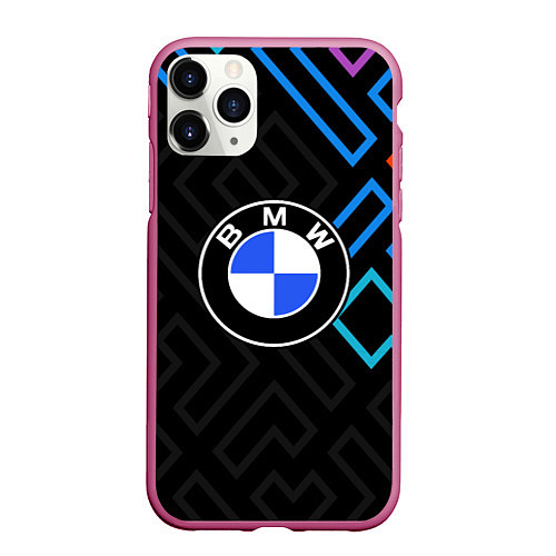 Чехол iPhone 11 Pro матовый Bmw абстракция / 3D-Малиновый – фото 1