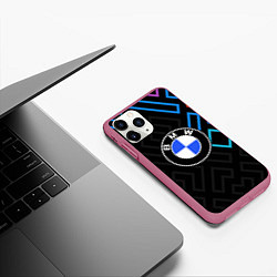 Чехол iPhone 11 Pro матовый Bmw абстракция, цвет: 3D-малиновый — фото 2