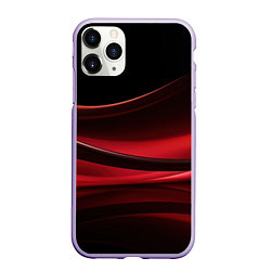 Чехол iPhone 11 Pro матовый Темная красная абстракция на черном фоне, цвет: 3D-светло-сиреневый