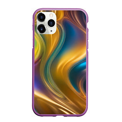 Чехол iPhone 11 Pro матовый Жидкий разноцветный металл