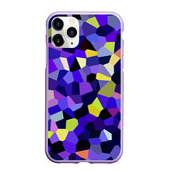 Чехол iPhone 11 Pro матовый Мозаика фиолетовая