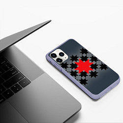 Чехол iPhone 11 Pro матовый Этно серый, цвет: 3D-светло-сиреневый — фото 2