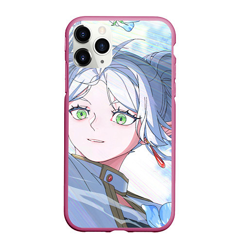 Чехол iPhone 11 Pro матовый Sousou no Frieren Фрирен beautiful smile / 3D-Малиновый – фото 1