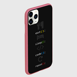 Чехол iPhone 11 Pro матовый Будни программиста, цвет: 3D-малиновый — фото 2