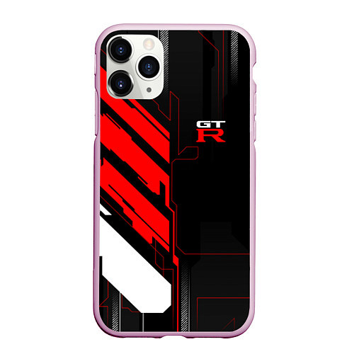 Чехол iPhone 11 Pro матовый Nissan GTR - Cyber / 3D-Розовый – фото 1