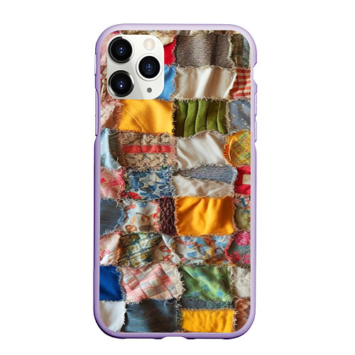 Чехол iPhone 11 Pro матовый Patchwork - ai art / 3D-Светло-сиреневый – фото 1