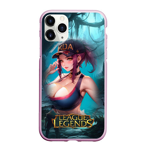 Чехол iPhone 11 Pro матовый League Of Legends Akali Kda / 3D-Розовый – фото 1