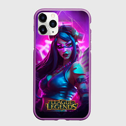Чехол iPhone 11 Pro матовый League Of Legends Akali Kda, цвет: 3D-фиолетовый