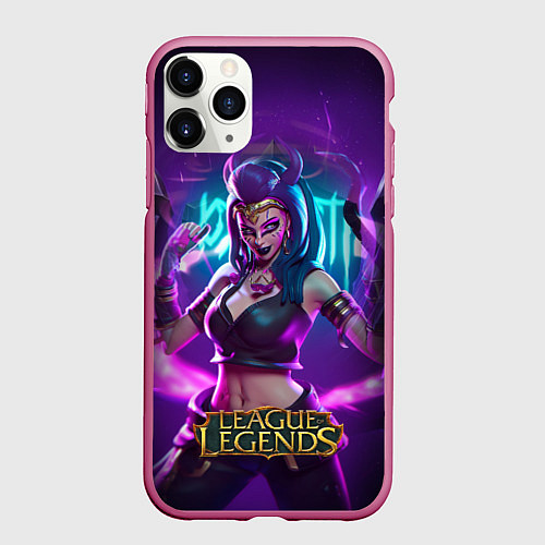 Чехол iPhone 11 Pro матовый League Of Legends Akali Kda / 3D-Малиновый – фото 1