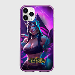 Чехол iPhone 11 Pro матовый League of Legends Kaisa Kda style, цвет: 3D-фиолетовый