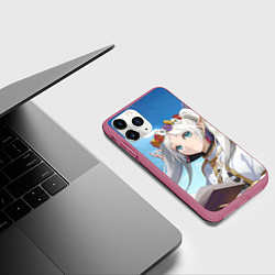 Чехол iPhone 11 Pro матовый Фрирен c Ферн вместе, цвет: 3D-малиновый — фото 2