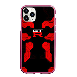 Чехол iPhone 11 Pro матовый Nissan GTR - Cyber red, цвет: 3D-малиновый