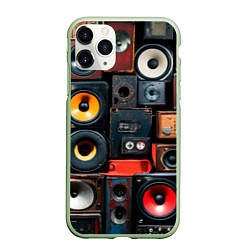Чехол iPhone 11 Pro матовый Audio speaker, цвет: 3D-салатовый