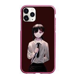 Чехол iPhone 11 Pro матовый Kobeni chainsaw man, цвет: 3D-малиновый