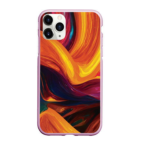 Чехол iPhone 11 Pro матовый Цветная абстракция colorful / 3D-Розовый – фото 1