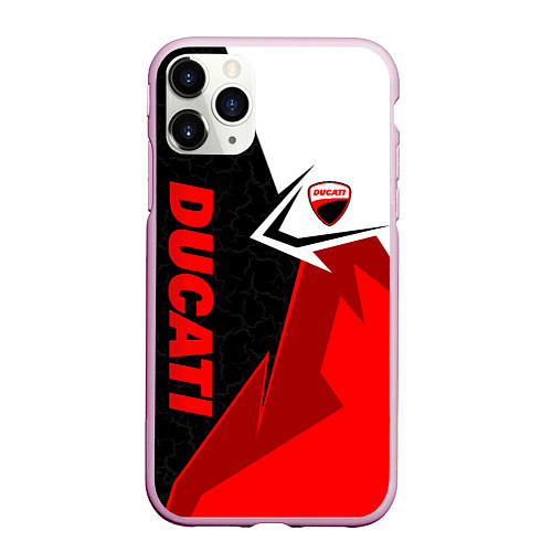 Чехол iPhone 11 Pro матовый Ducati moto - красная униформа / 3D-Розовый – фото 1