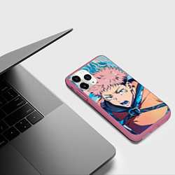 Чехол iPhone 11 Pro матовый Юдзи Итадори из Jujutsu Kaisen, цвет: 3D-малиновый — фото 2