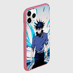 Чехол iPhone 11 Pro матовый Мэгуми Фусигуро из Jujutsu Kaisen абстракция, цвет: 3D-малиновый — фото 2