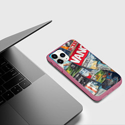 Чехол iPhone 11 Pro матовый Vanguard collage - ai art patchwork, цвет: 3D-малиновый — фото 2